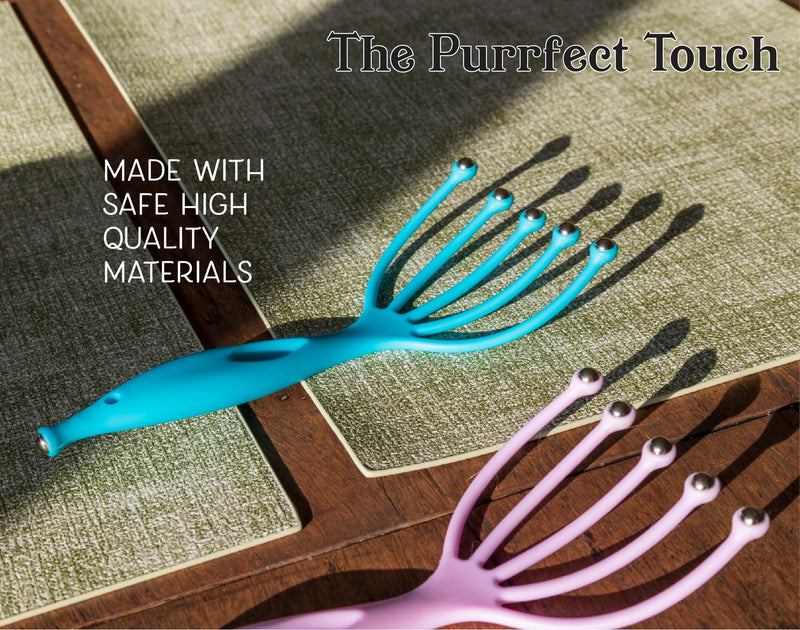 The Purrfect Touch - 5 Finger Cat Massager Wand – Pack of 2 - Gentle Pet Grooming Tool for Cats and Small Pets - Ergonomic Handle, Soft, Relaxing Massage that Cats Love! - PawsPlanet Australia