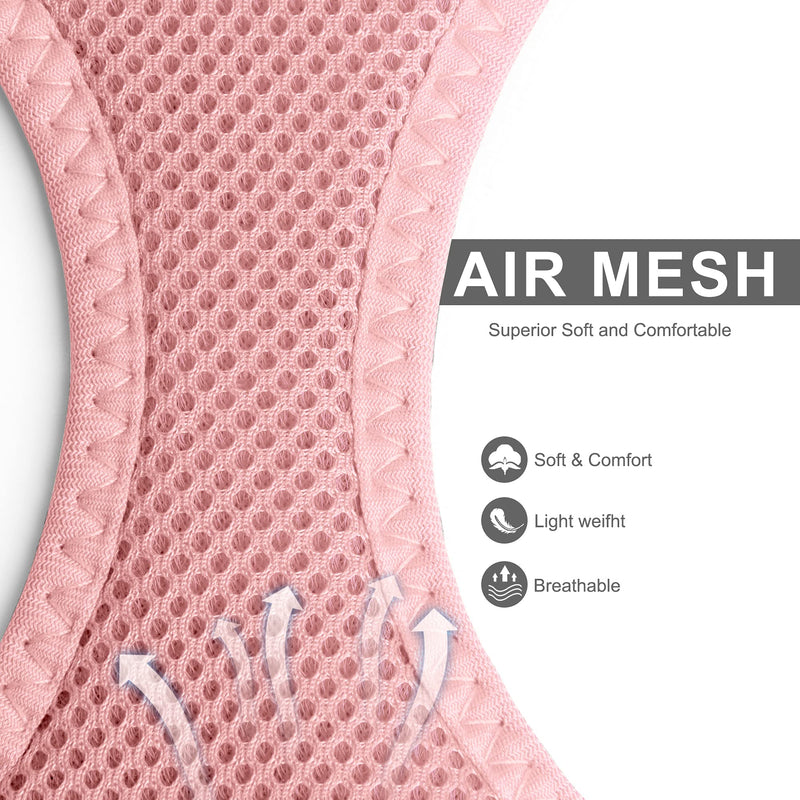 Fida Comfy Dog Harness with Leash, Soft Puppy Vest Escape Proof, Breathable Lightweight Soft Mesh, Adjustable Reflective Step-in Harness for Small Dogs Walking (S, Pink) S (Neck:12.6"-13.8"; Girth:16.1"-17.7") - PawsPlanet Australia