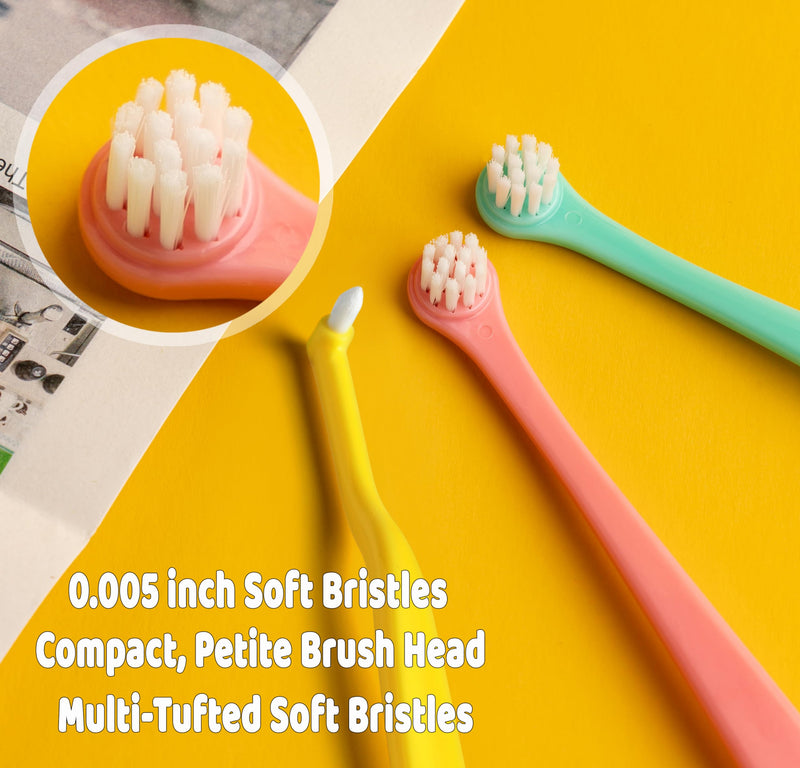 E.M&S.T by Emmeliestella Small Dog & Cat Toothbrush Kit，Micro Head, Kitten Toothbrush, Finger Brush, Starter Kit, Round & Pointed Design, Pet Dental Care, Soft Bristles, Multi-Angle, Deep Clean, 5PCS - PawsPlanet Australia
