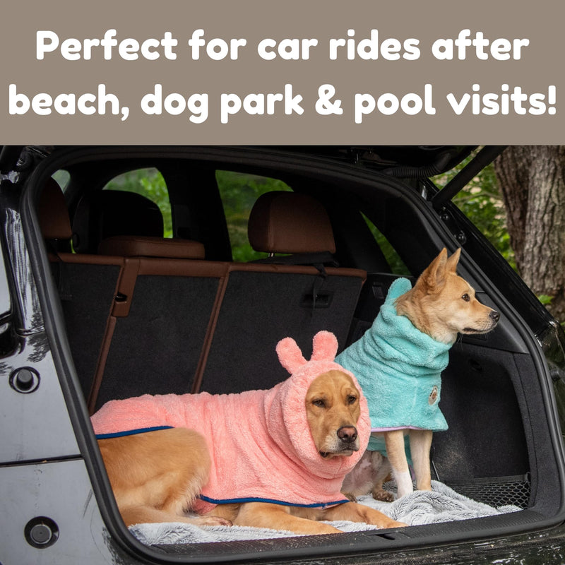DERPYCHAPPY Premium Dog Towel Robe & Dog Bathrobe for Drying Dogs Made in Korea | Super Absorbent Quick & Adjustable Microfiber Bath Towel for Cats & Puppy Robes After Bath | Drying Coat (Lavender,XL) XL Lavender - PawsPlanet Australia