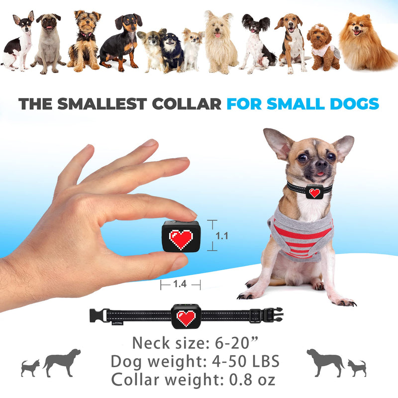 Small Dog Bark Collar Rechargeable – Smallest Bark Collar for Small Dogs 5-15lbs - Most Humane Stop Barking Collar - Dog Training No Shock Anti Bark Collar - Pet Bark Control Device (Black) Black - PawsPlanet Australia