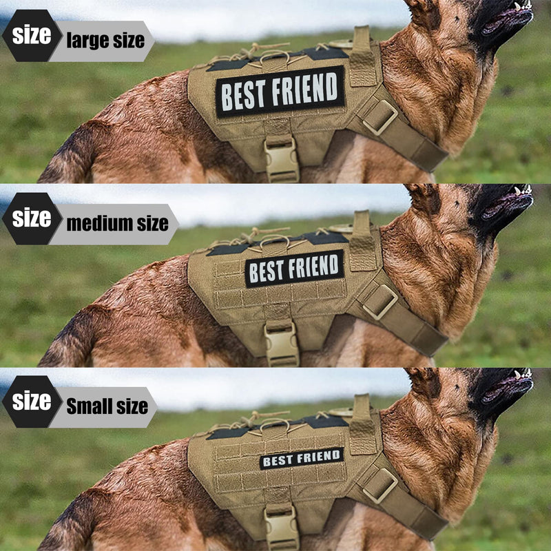 IronSeals Set of 2 Reflective Dog Vest Harness Patches, Removable Free Huges Patches with Reflective Printed Letters for Emotional Support Therapy Dog Vest Harness Collar or Leash M: 4.9"x1.5"/12.5cmx3.8cm Free Hugs (2 Pack Black) - PawsPlanet Australia