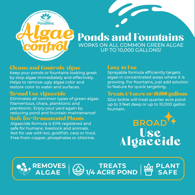 Algaecide for Fountains – Clarify and Controls Algae for Large and Small Fountain (8 oz) 8 oz - PawsPlanet Australia