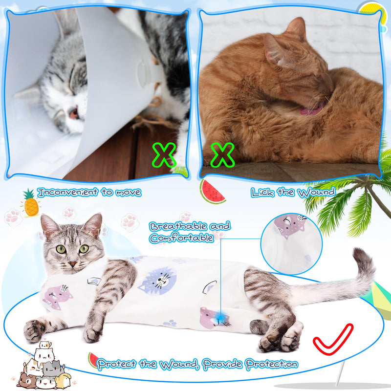 Kacctyen 6 Set Cat Recovery Suit After Surgery Female and Male Cat Surgery Suit Kitten Recovery Suit E Collar Alternative Pajama Cat Clothes for Spay Suit Abdominal Skin Anti Licking(Animal,Medium) Animal Medium - PawsPlanet Australia