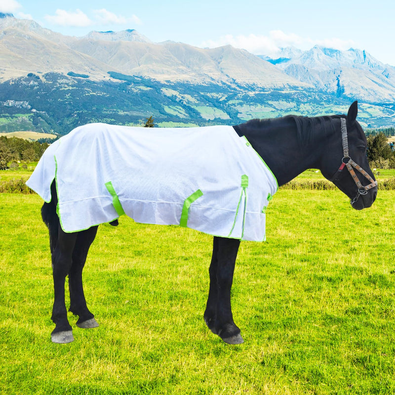 Comfy Mesh Horse Fly Sheet with Advanced UV & Insect Protection – Lightweight Summer Fly Rug for Equine（White 80in） white 80Inch-203cm