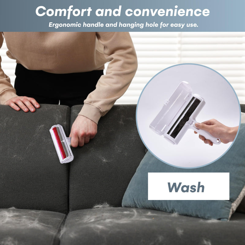 EasyGleam Reusable Lint Roller for Pet Hair - Dog and Cat Fur Remover - Removal Tool for Furniture, Couch, Carpet, Car Seats, Clothes or Bedding - Easy to Use - Red, Dog Hair Roller - PawsPlanet Australia