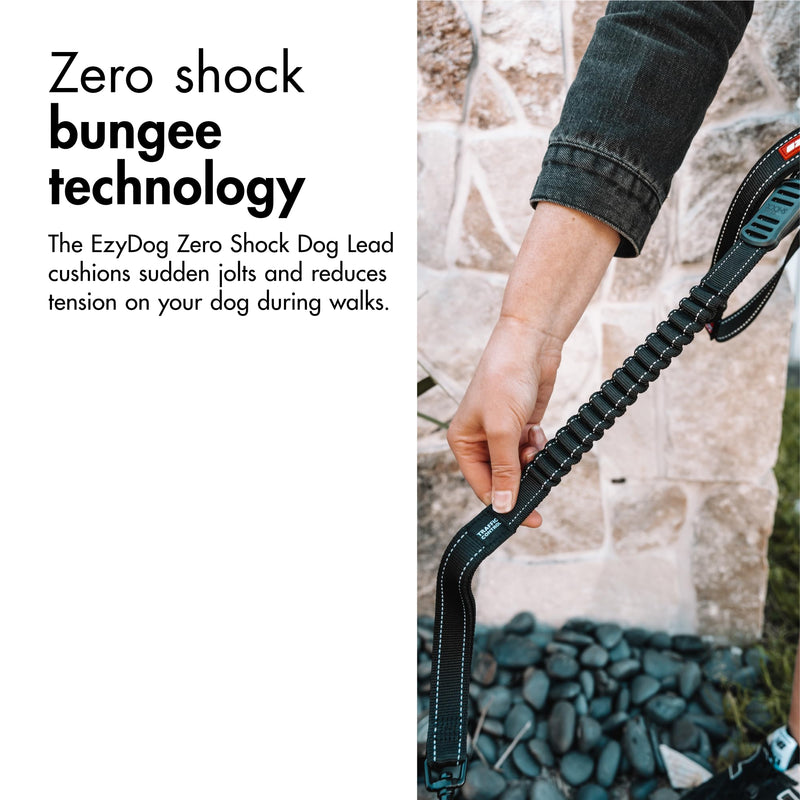 EzyDog Zero Shock Dog Lead - Shock Absorbing - Anti Pull Lead for Medium Dogs, Dog Leads For Large Dogs - Soft Double Handle, Traffic Control, 1.2m – Corduroy - PawsPlanet Australia