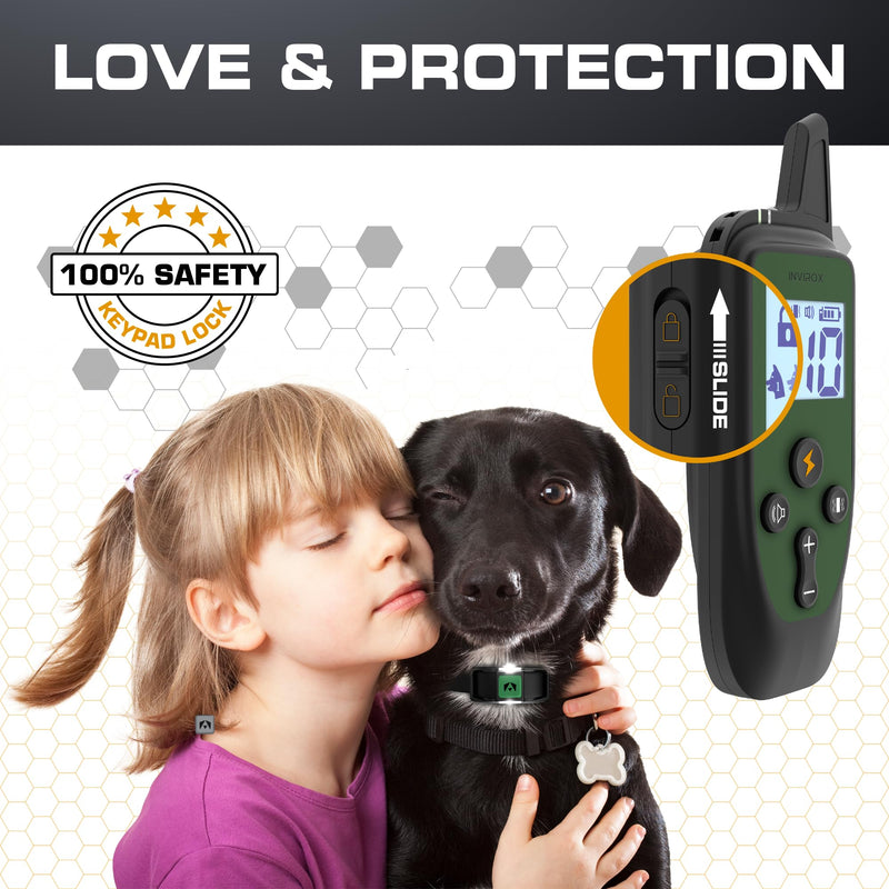 INVIROX Dog Training Collar with Remote [Spark K9] 1100 Yard Range, 124 Levels of Control, Beep, Vibration & E-Stim Modes, IP67 Waterproof E Collar for Dogs Training Spark K9 - PawsPlanet Australia