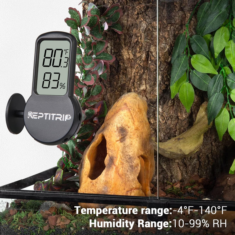 Reptile Thermometer, Hygrometer for Reptile Tank, Hygrometer Thermometer with Digital LCD Display, Support for Fahrenheit and Celsius, with Two Batteries - PawsPlanet Australia