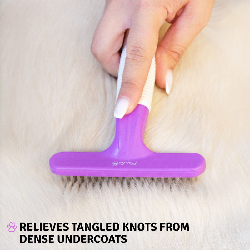 Poodle Pet Dog Grooming Rake + Large Slicker Brush Bundle - PawsPlanet Australia