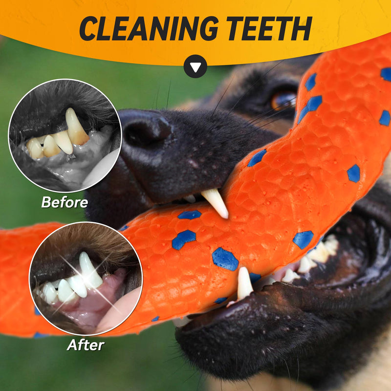 Dog Ring Toy, Tough Dog Toy, Dog Ring Chew Toy for Aggressive Chewers, Indestructible Dog Flying Discs for Throwing Catching, Water Floating Dog Training Ring for Medium Large Breeds, Orange Orange - φ9 inches - PawsPlanet Australia