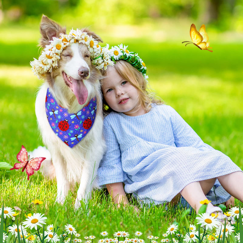 Sadnyy 40 Pcs Fall Dog Bandanas Bulk Flower Hawaiian Triangle Reversible Bandanas for Large Dog Adjustable Pet Kerchief Scarf Washable Cat Scarf for Summer Holiday Pets XL - PawsPlanet Australia