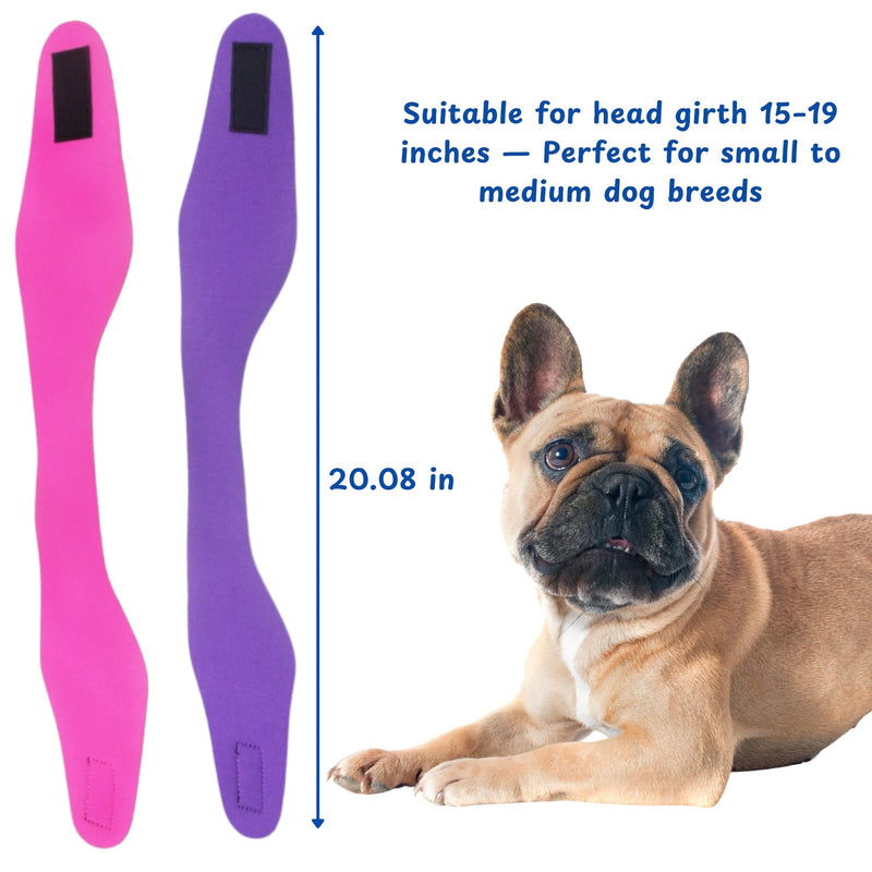 2pcs Dog Ear Covers for Swimming, Ear Protection for Dogs Bathing, Dog Bath Supplies, Ears Wrap for Dogs, Waterproof Ears Covers Swimming Cap, Adjustable Shower Cap, Puppy Swim Cap (Purple, Pink, M) Purple, Pink