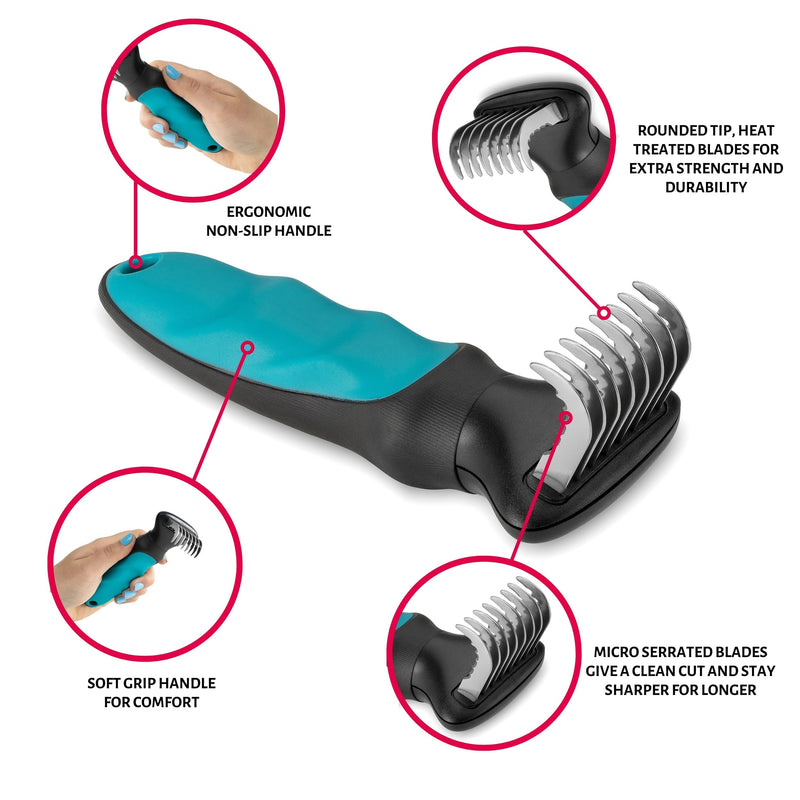 Mikki Dog, Cat Matt Master Rake - Matt and Tangle Remover - De-Matting Comb Tool for Pets - 8 Blade - PawsPlanet Australia