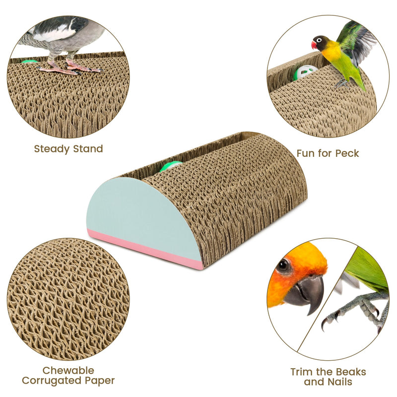 Parrot Cardboard Toy with Jingle Bells Bird Cage Perches Toy for Small to Regular Parrot Toys Bird Amazon, Grey Parrots, Parakeets,Macaw MEDIUM size - PawsPlanet Australia