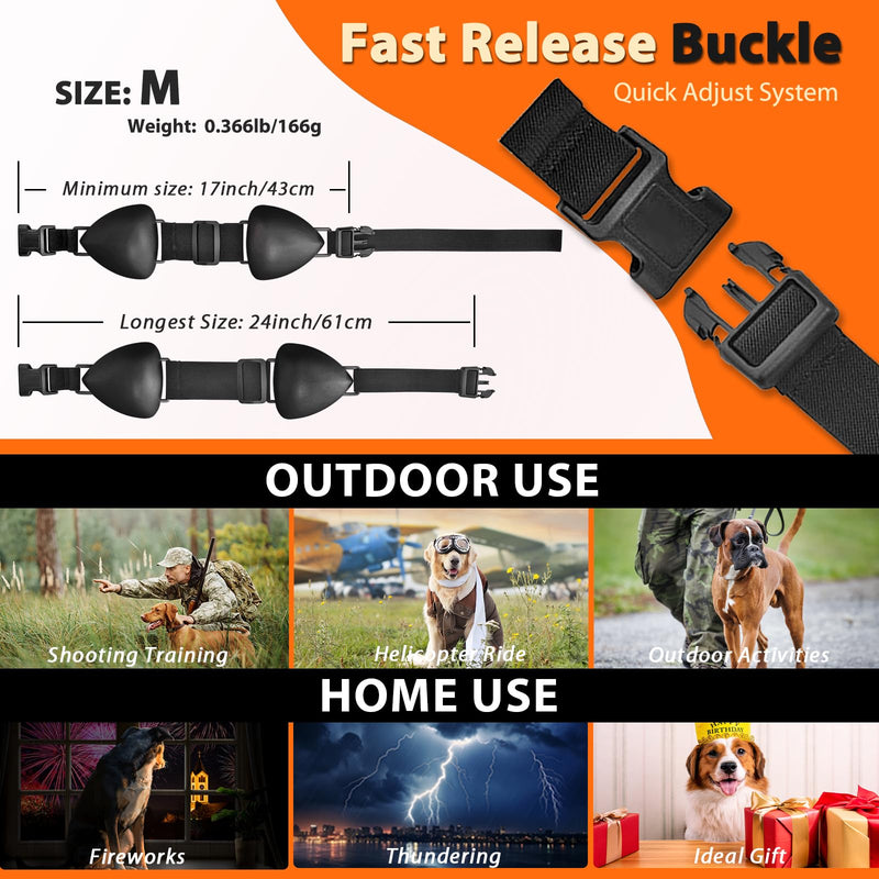 ZOHAN Dog Ear Muffs for Noise Protection, Comfort Dog Noise Cancelling Ear Muffs with Fast Snap Lock for Fireworks, Thunder, Vacuums Black-m - PawsPlanet Australia