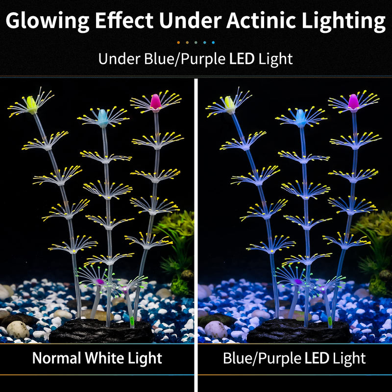 Uniclife Strip Coral Plant Ornament Glowing Effect Silicone Artificial Decoration for Fish Tank, Aquarium Landscape - Orange - PawsPlanet Australia