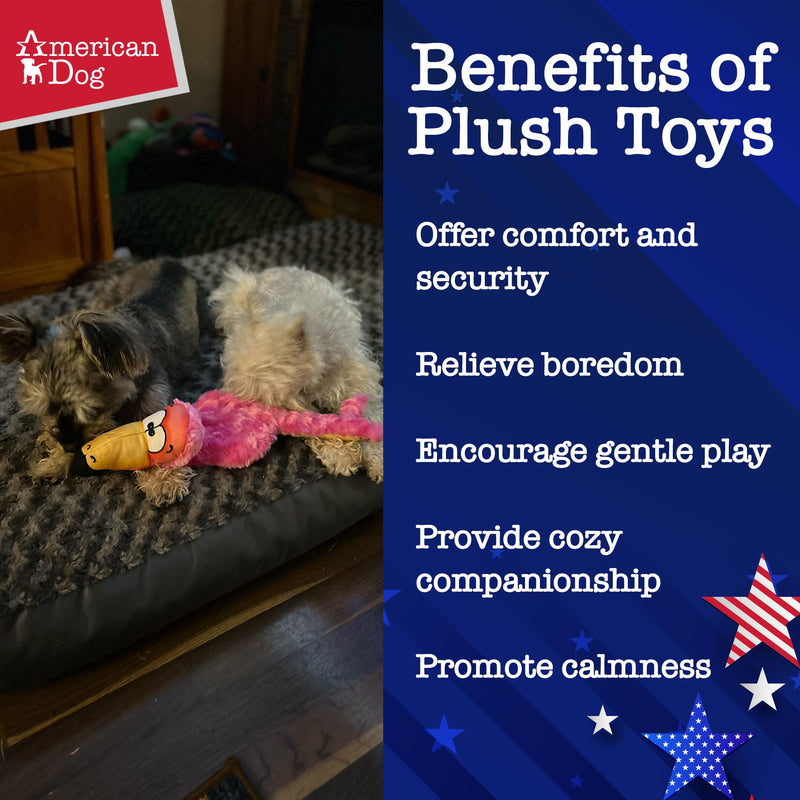 Flora The Flamingo – Durable Plush Dog Toy That Crinkles and is Made in USA from Pet-Safe, Machine-Washable Soft Minky Fleece Material with High Resistance to Wear, Tear, and Shrinkage One Size Flora the Flamingo - PawsPlanet Australia