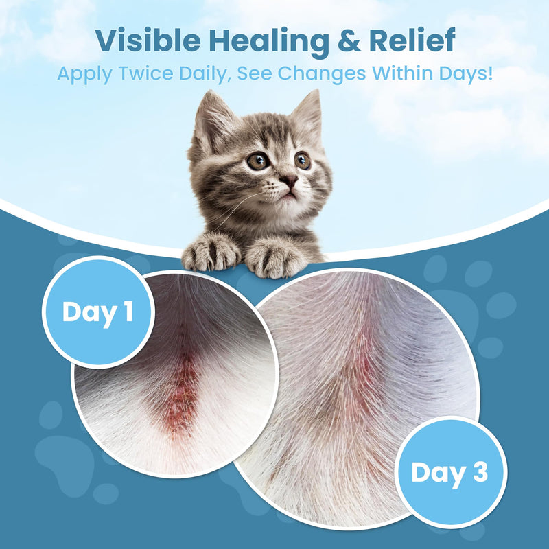 Cat Paw Balm Cat Cream 8 oz: Hot Spot Treatment for Cats Dermatitis, Mange Treatment, Cat Itchy Skin Relief for Dry Skin, Pet Wound Care, Natural Allergy Relief with Manuka Honey, Aloe Vera, Vitamin E 8 Ounces - PawsPlanet Australia