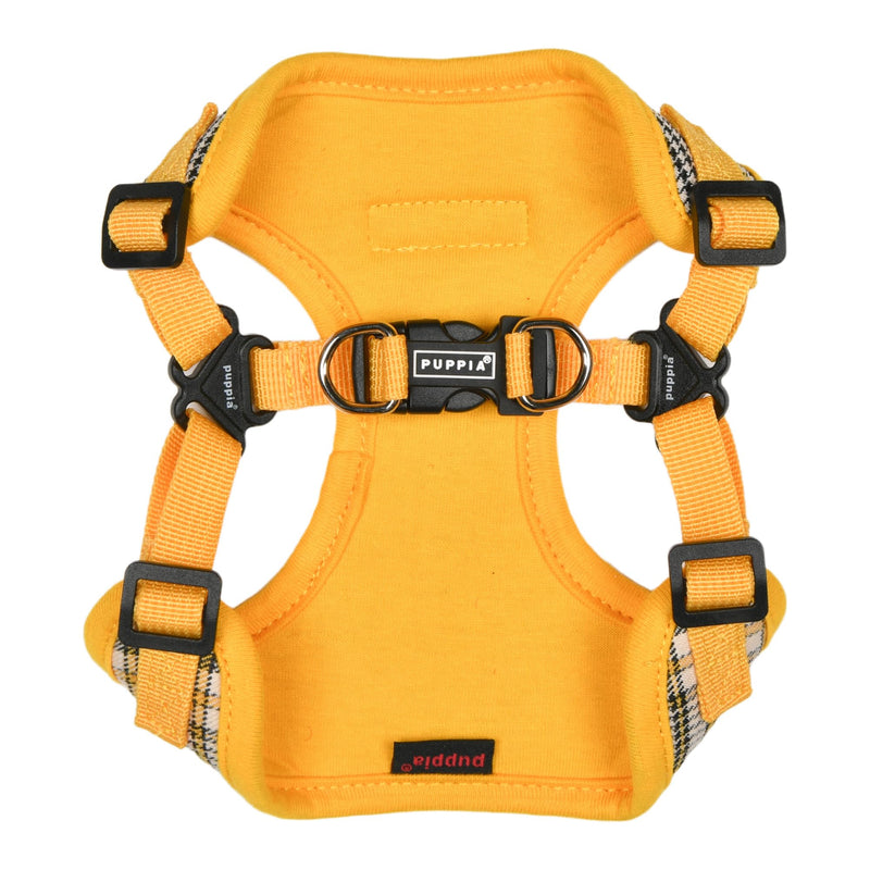 Puppia Lucas Dog Comfort Harness C (Step-in) Fashionable Checkered Pattern Spring Summer Harness for Small and Medium Dogs, Yellow, Large YELLOW_LUCAS