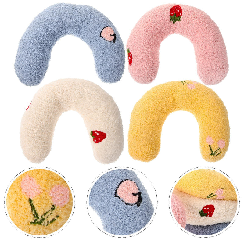 jojofuny U-shaped neck pillow for cats, 4-pack, made of polyester and PP cotton. Comfortable sleeping pillow with neck support for older and disabled pets.