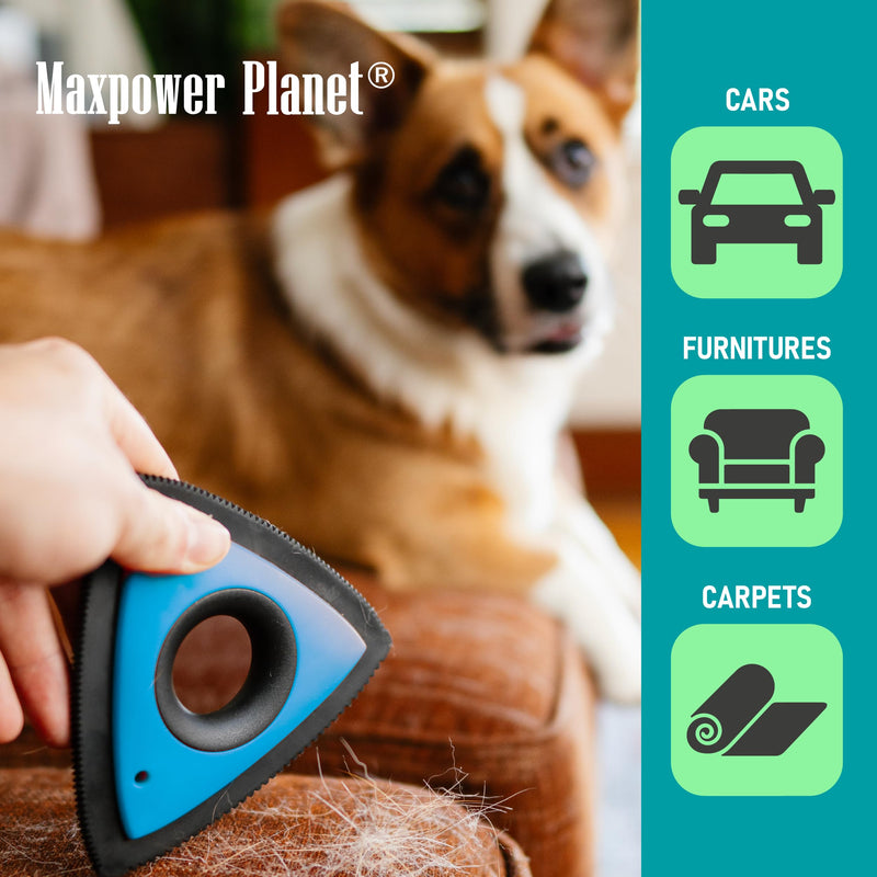 Maxpower Planet Dog Hair Remover, Reusable Fur Remover for Car Carpet, Cleaner Truck Detailing, Easy Use Car Detailing Mini Hair Removal Tool, Pet Removal Tool for Pet Fur Blue - PawsPlanet Australia