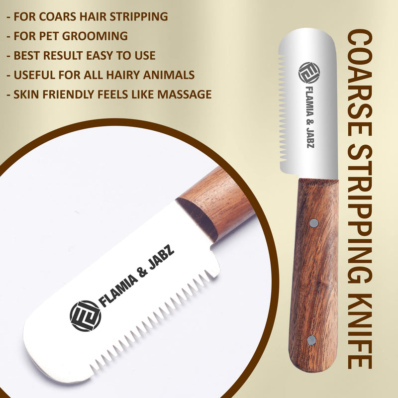 Professional Stripping Knife, Right handed, 3 inch blade (Stainless Steel) (3 Piece Pack, Rosewood) 3 Piece Pack Natural wood - PawsPlanet Australia