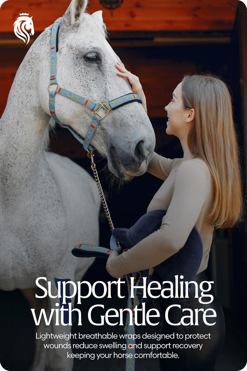 Equinavia 20 Pack Self Adhesive 4 Inch Vet Wraps with Easy-Dispenser Case | Bandages for Horses, Pets, Sports, Tattoo - Black - 20 x 5 yd - White - 20 x 5 yd - PawsPlanet Australia