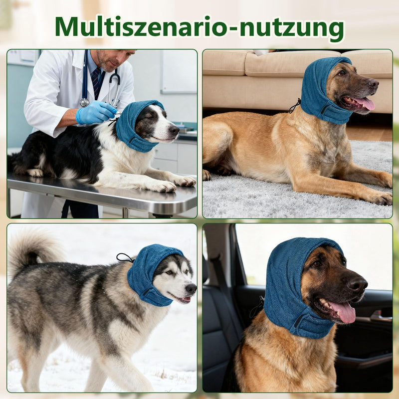 Yootiko Hearing Protection for Dogs, Earmuffs Noise Reduction for Pets, Soothing Ear Protection for Fireworks & Thunderstorms, Blue, Medium