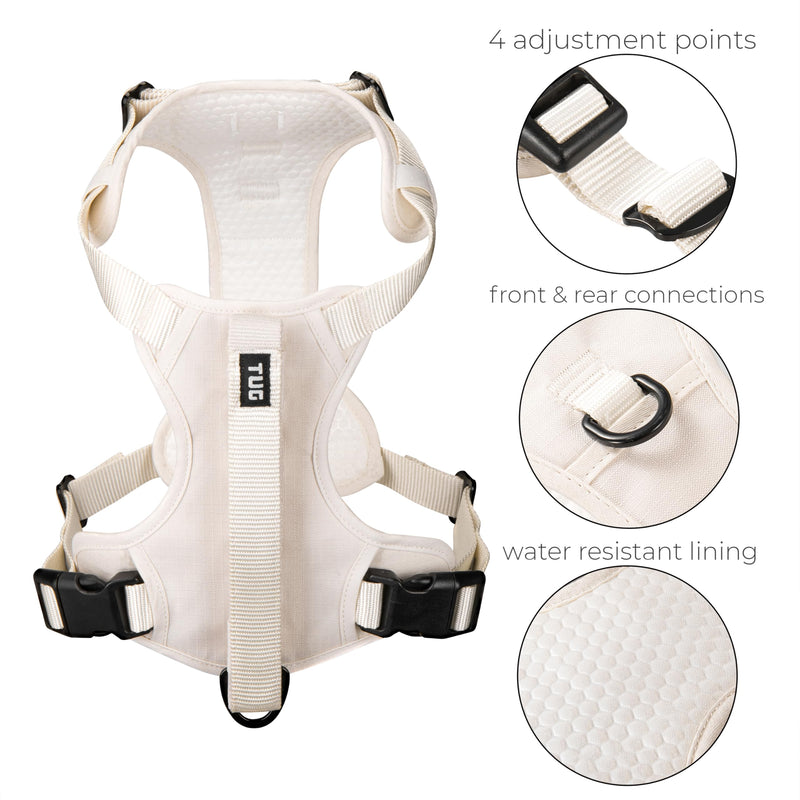 TUG Grab Dog Harness | Integrated Traffic Leash Magnetically Attached for Quick Control (Large/Cream) Large Cream - PawsPlanet Australia