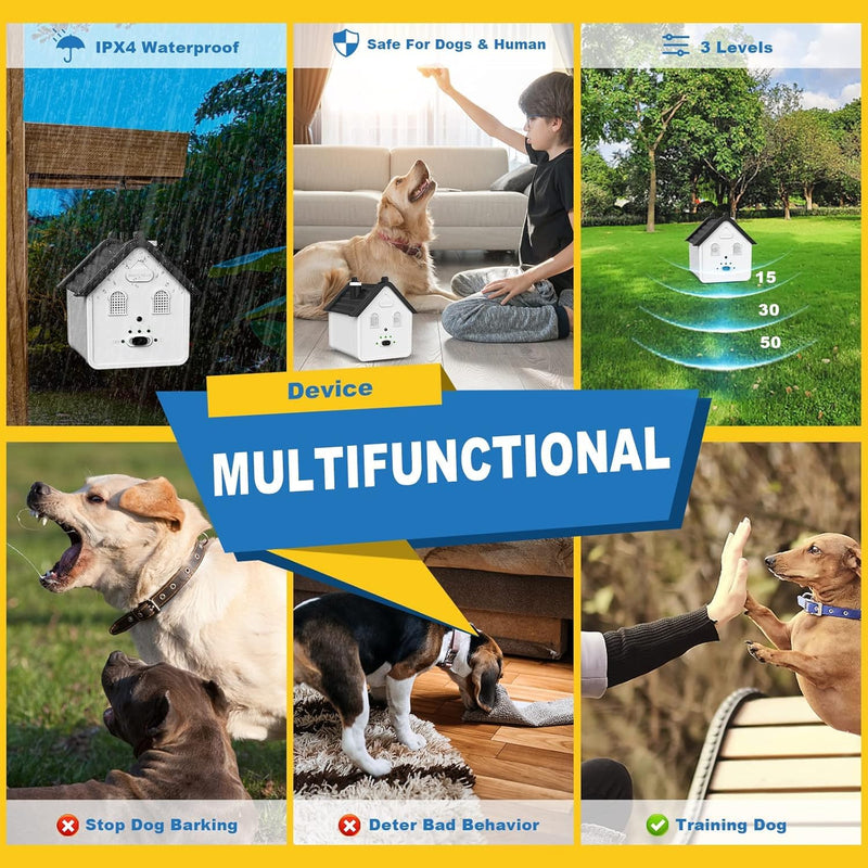 Anti Barking Device, Ultrasonic Dog Barking Deterrent Devices Up to 50 Ft Range, Rechargeable Dog Barking Control Devices with 3 Modes, Bark Box Dog Barking Silencer Safe for Dogs & People - PawsPlanet Australia