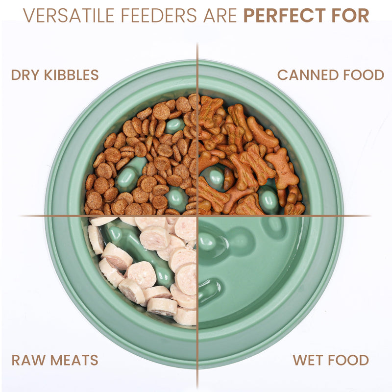 Belle Vous Slow Feeder Dog Food Bowls (2 Pack) - 350ml Dog Slow Feeder Bowls for Small-Large Dogs - Puppy & Dog Feeding Bowl Set To Slow Down Eating - PawsPlanet Australia