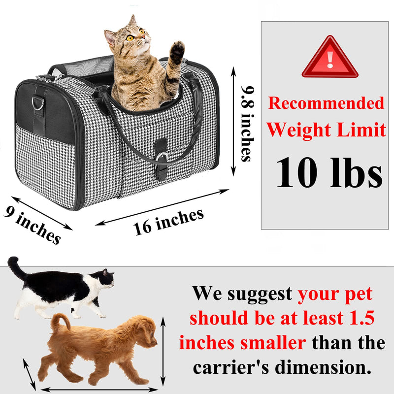 Fashion Pet Carrier, Small Dog Carrier Purse, Cat Carrier, Quality High-Grade Woven Cloth Dog Purse, Collapsible Portable Pet Carrying Handbag with Shoulder Strap for Travel Walking Hiking Pet Carrier - Gray - PawsPlanet Australia