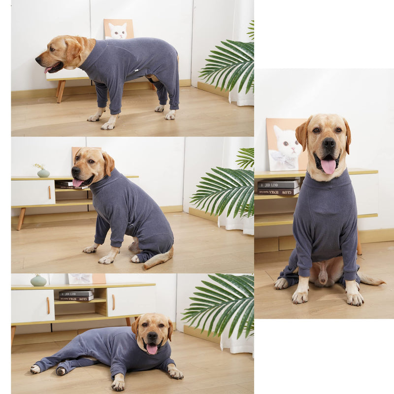 Cold Weather Coat, 4 Legs Pajamas Onesie, Winter Soft Clothes, Warm Sweaters Jacket Pet Clothes, Stretchy Soft Doggy Jumpsuits Sweatshirt for Medium Large Dogs, Navy 7XL