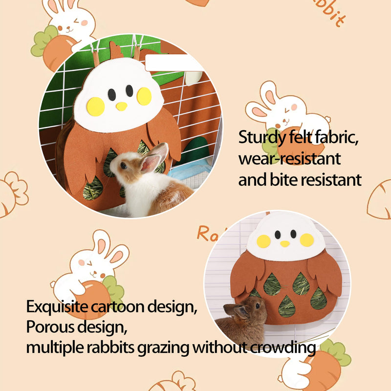 2Pcs Rabbit Hay Feeder Bag with 5 Holes, Guinea Pig Hanging Hay Feeder, Suitable for Small Animals Such as Guinea Pigs, Rabbits and Chinchillas - PawsPlanet Australia