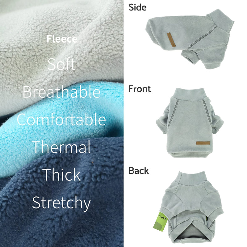 Fitwarm 3 Pack Classic Fleece Dog Sweater, Turtleneck Dog Sweatshirt, Dog Winter Clothes for Small Dogs Boy Girl, Pet Pullover Jacket, Cat Apparel, Blue, Grey, Navy, Medium Blue-Grey-Navy - PawsPlanet Australia
