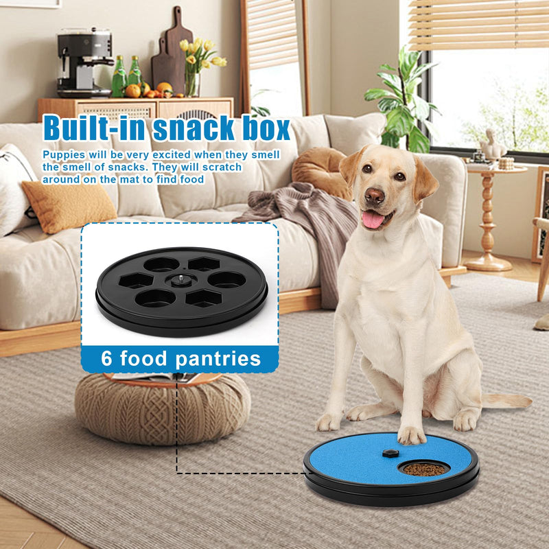 Dog Scratch Pad for Nails, 3 in 1 Round Rotatable Pet Nail Grinding Mat Slow Food Storage Box Fun Dog Nail File Board for Pets Gift Nail Care - PawsPlanet Australia
