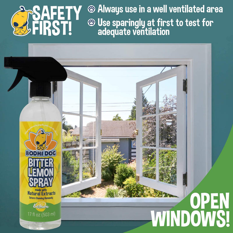 Bodhi Dog Bitter Lemon Spray - Anti-Chew Spray for Dogs, Cats, Puppies, & Kittens - Training Aid for Chewing - Safe & Non Toxic - Ideal for Pet Behavioral Training - Made in USA (17 Fl Oz) 17oz - PawsPlanet Australia