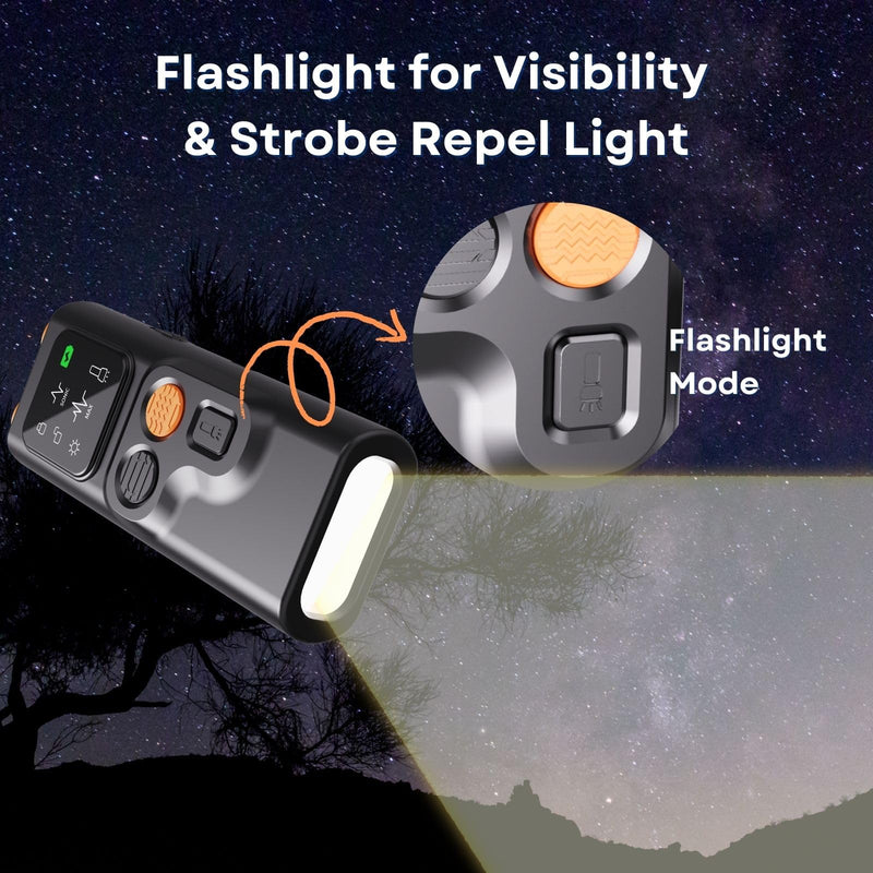Upgraded Ultrasonic Dog Barking Deterrent, Handheld Anti Barking Device, 3-in-1 Rechargeable Dog Training & Behavior Aid, Safe and Humane Stop Dog Barking with LED Flashlight Orange