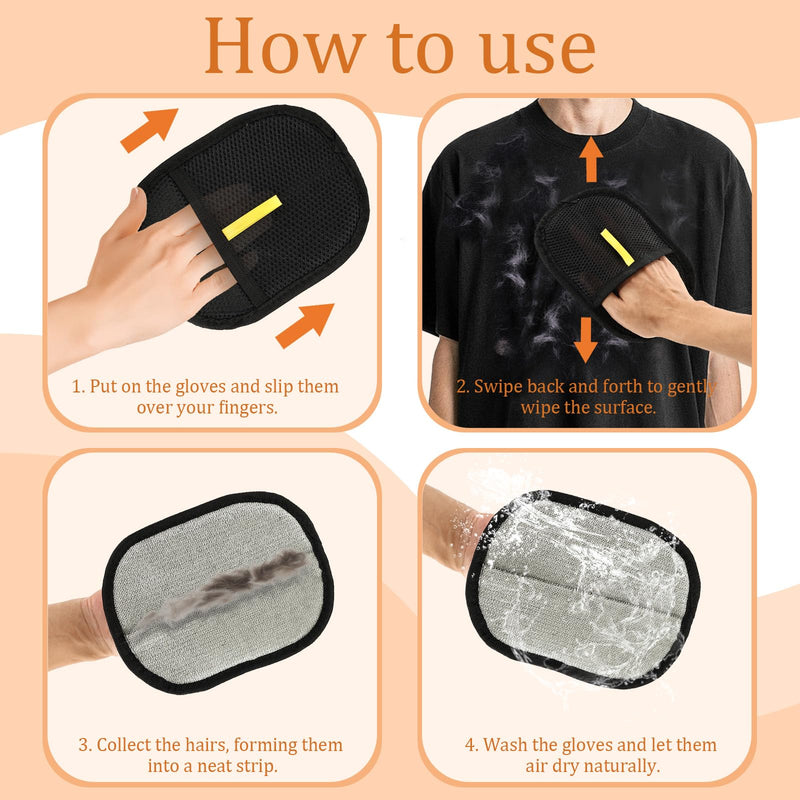 2pcs Cat&Dog Pet Hair Removal Gloves with 1Pcs Gold Medium-Sized Comb Pet Grooming Electrostatic Gloves Cat&Dog Hair for Sofa Clothing Curtain Carpet - PawsPlanet Australia