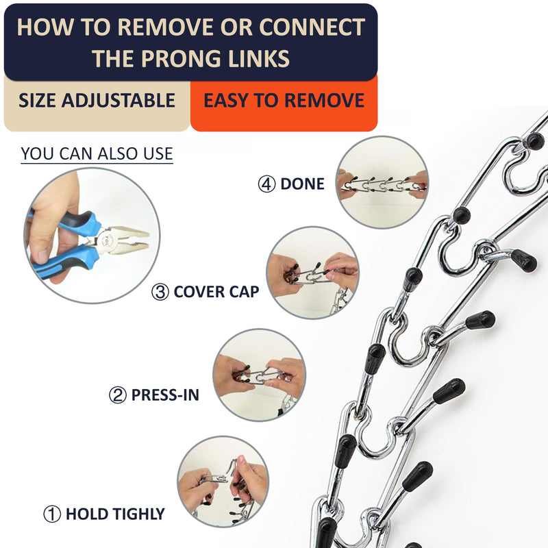 Pinch Collar for Dogs, Adjustable Quick-Release Stainless Steel Prong Collar for Small Medium Large Dogs (S/Neck Girth 11.2"-14.5", Teal #2) S / Neck Girth 11.2"-14.5" - PawsPlanet Australia
