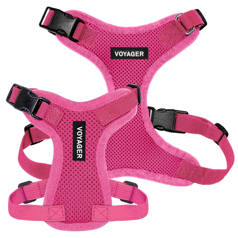Voyager Step-in Pet Harness - All Weather Mesh, Adjustable Step in Harness for Cats and Dogs by Best Pet Supplies - Fuchsia, L Harness (Fuchsia) L (Chest: 20 - 25") - PawsPlanet Australia