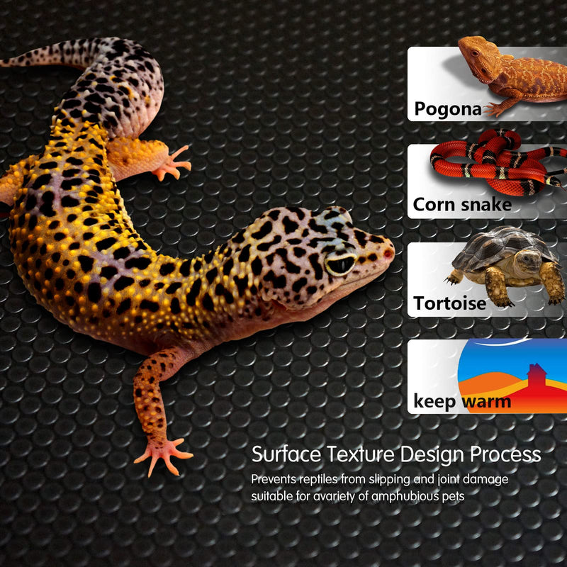 Reptile Substrate Mat Terrarium Liner 2PCS 36 * 18 inch, Bearded Dragon Tank Accessories Reptile Tank Carpet Bedding Non-Adhesive for Leopard Gecko Snake, Lizard and Tortoise 36*18'' Black - PawsPlanet Australia