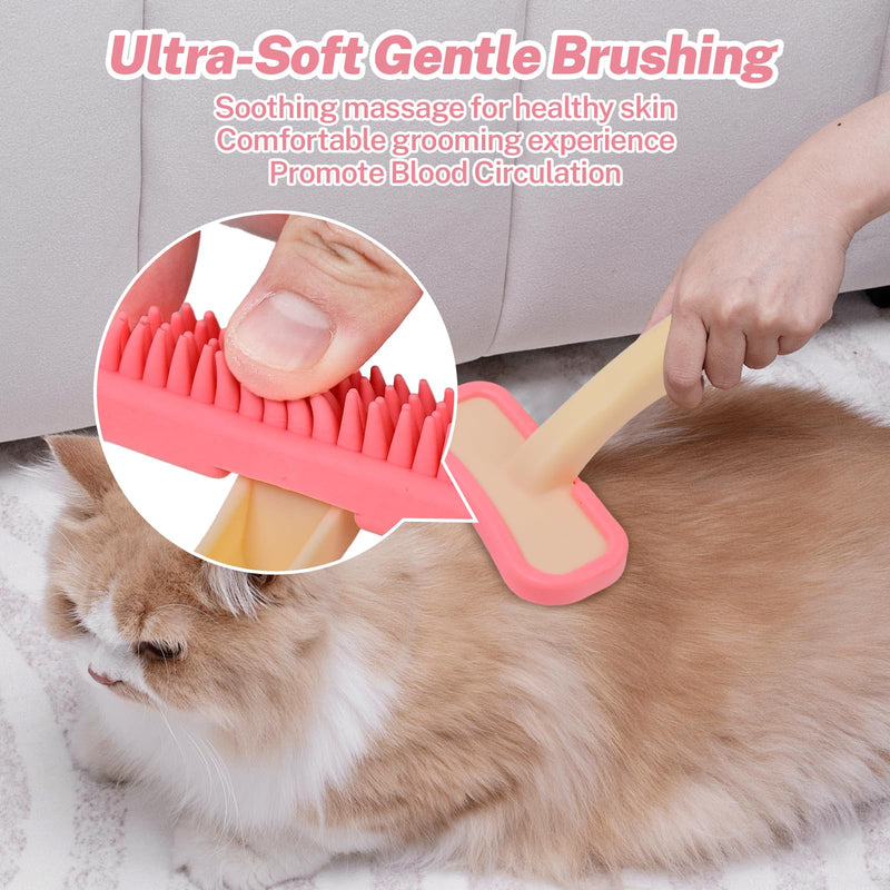 Bunny Brush, Soft Silicone Small Animal Brush, Short Hair Dog Brush - Removes Loose Fur, Detangles & Massages for Rabbits, Chinchillas, Kittens & Puppies During Shedding Season or Bath Time - PawsPlanet Australia