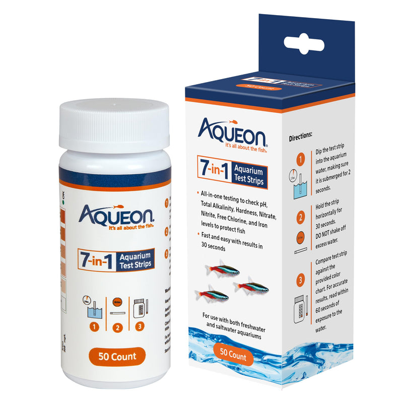 Aqueon 7-in-1 Aquarium Test Strips 50 Count