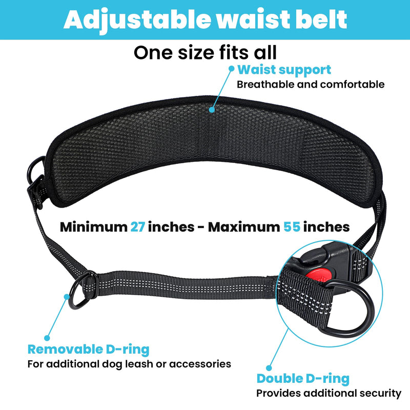 Hand Free Dog Leash with Pouch, Dog Leash for 2 Dogs with Dual Handles Retractable Dogs Walking Belt for Running Walking Jogging Pet Belt - PawsPlanet Australia