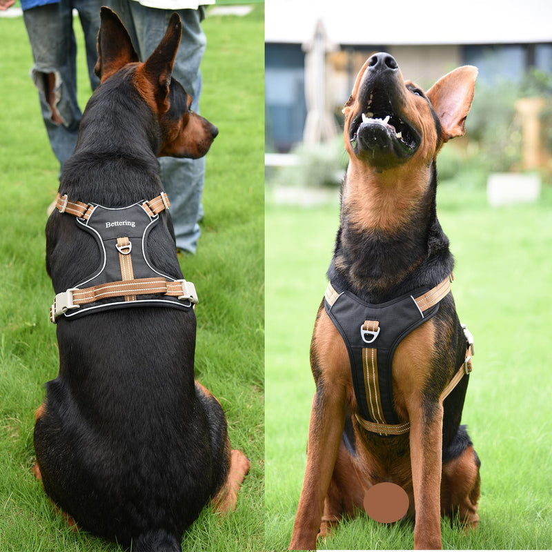 No Pull Reflective Black Dog Harness with Easy Control Handle, Soft Padded Mesh Liner, Adjustable Dog Vest Harness for Large Medium Small Dogs (Black, M) - PawsPlanet Australia