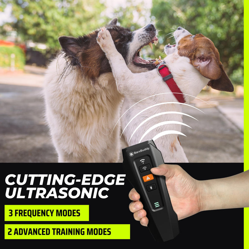 BarxBuddy 2nd Gen Dog Bark Deterrent Devices | Long Range Ultrasonic | Bark Collar Alternative | Dog Training Indoor/Outdoor | Rechargeable Anti Bark Device for Dogs (Black) Black - PawsPlanet Australia