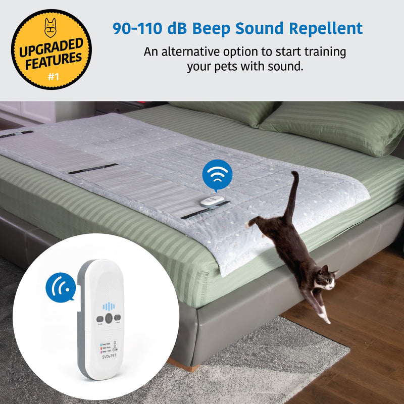 SVD.PET {2-Pack) Pet Training Mat with Tester, 30" X 16", Pet Shock Pad, Dogs & Cats Electronic Repellent Scat Mat for Indoor, 3 Training Modes, 5 Levels, Pet Safe Auto Power Off, Keep Dog Off Couch White Controller 30" x 16" - PawsPlanet Australia