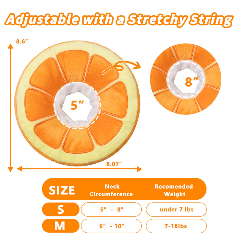 Soft Cat Cone Collar, Cute Cat Recovery Collar Suitable for Small, Medium, Large Cats,Elizabethan Neck Collar for Cats After Surgery (Orange, Small) Orange